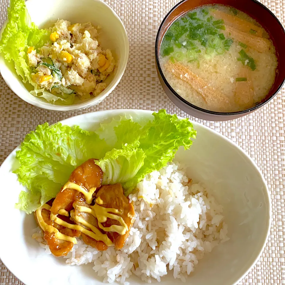 照りマヨ丼　ポテサラ　ランチ|ゆいさん