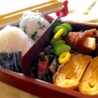 Snapdishの料理写真:シングルマザーの今日から頑張ってね♪弁当♡|Myotonさん