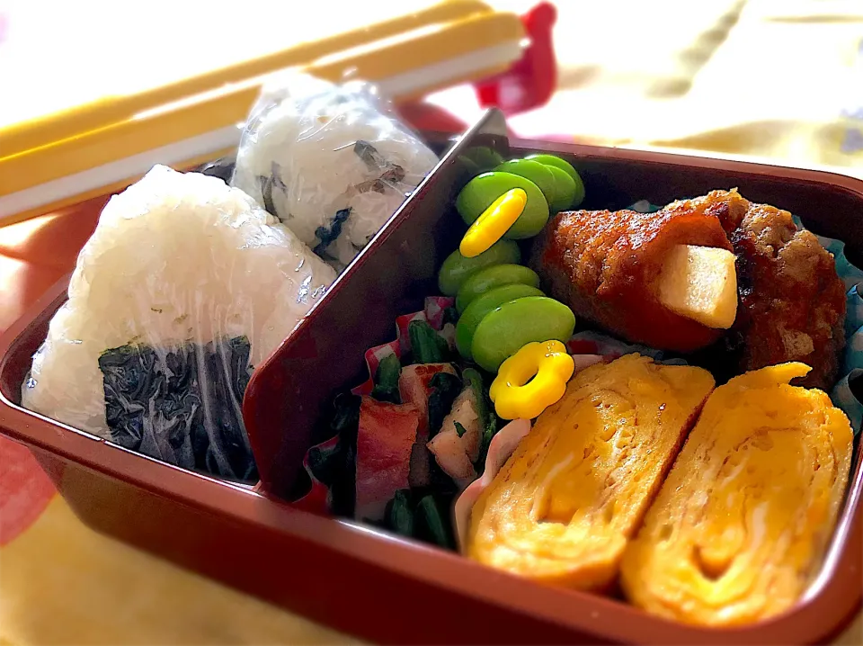 Snapdishの料理写真:シングルマザーの今日から頑張ってね♪弁当♡|Myotonさん