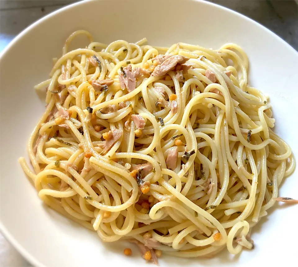 ランチに、お茶漬けツナパスタを頂きます😊👍🎉|ギムレットさん