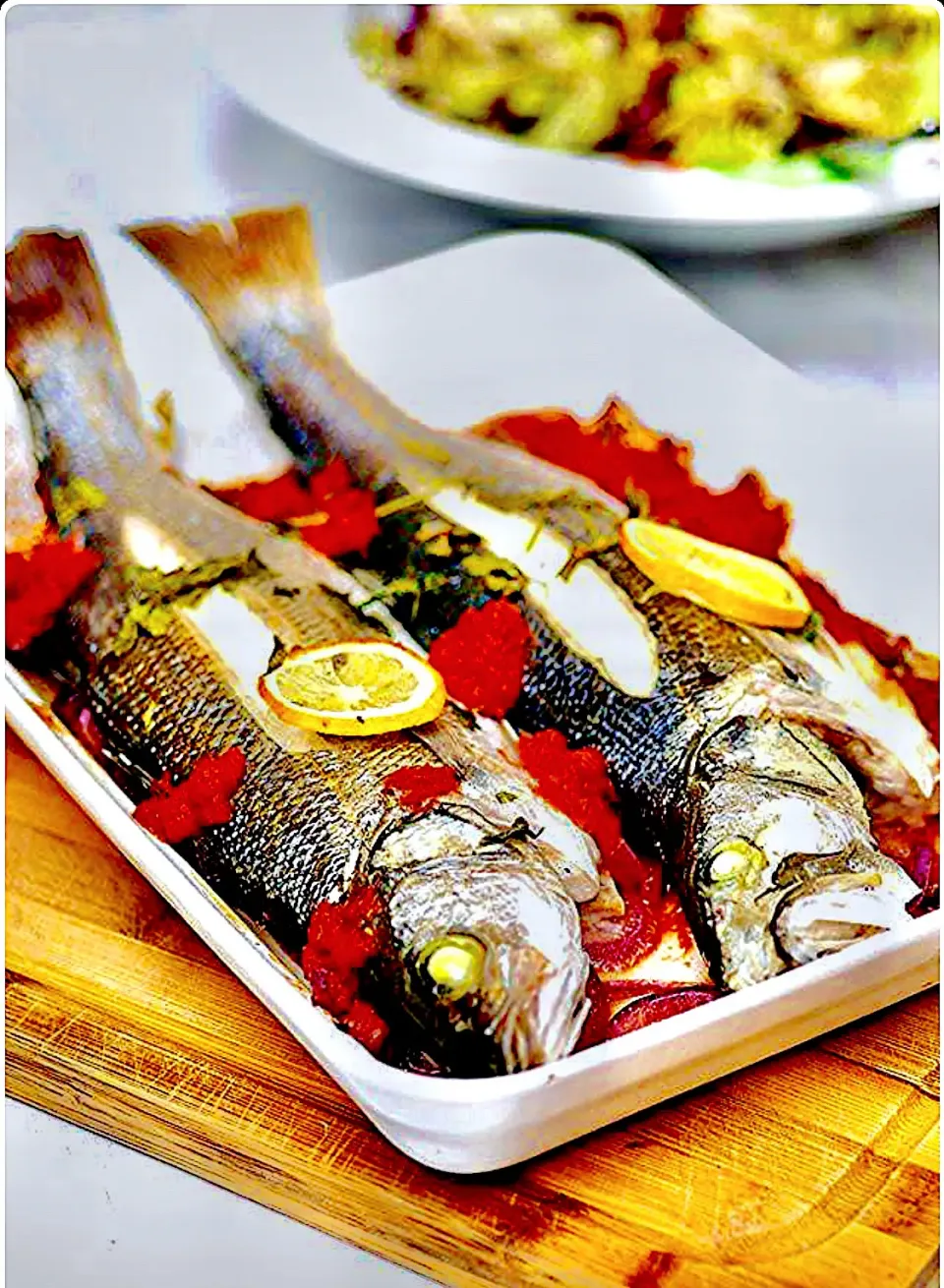 Snapdishの料理写真:Baked Branzino 😘🇺🇸|Muratoさん