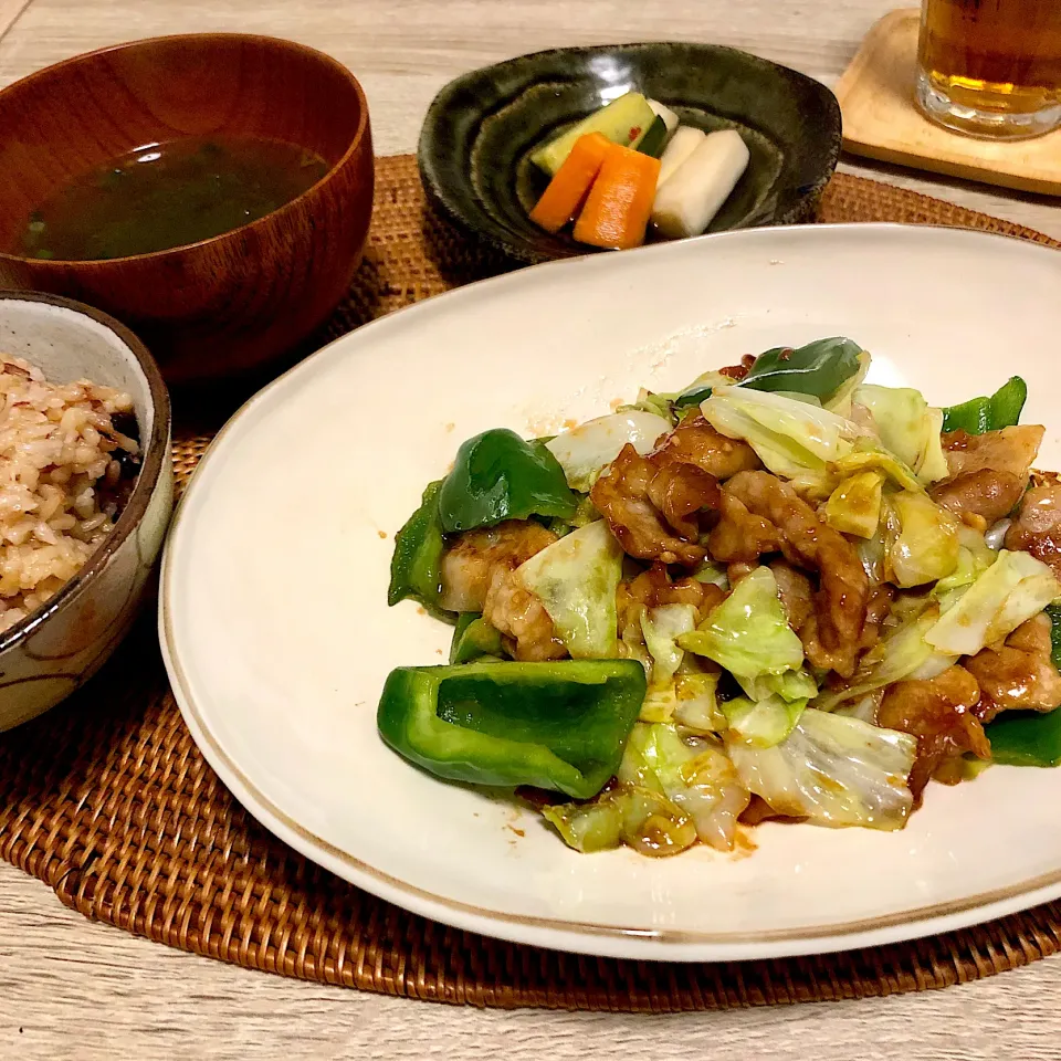 甜麺醤を利かせた回鍋肉の夜ごはん＾＾|ゆかｕさん