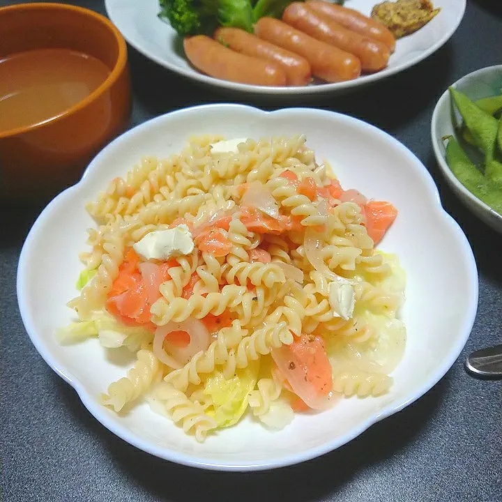 スモークサーモンのマリネで！おつまみサラダパスタ|jun(・x・)さん