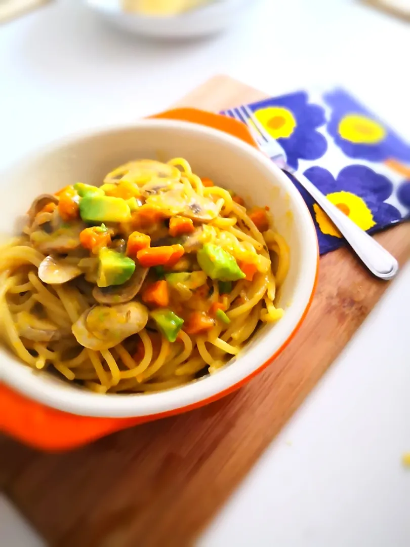 Sautéed vegetables with avacado spegatti|Comelさん