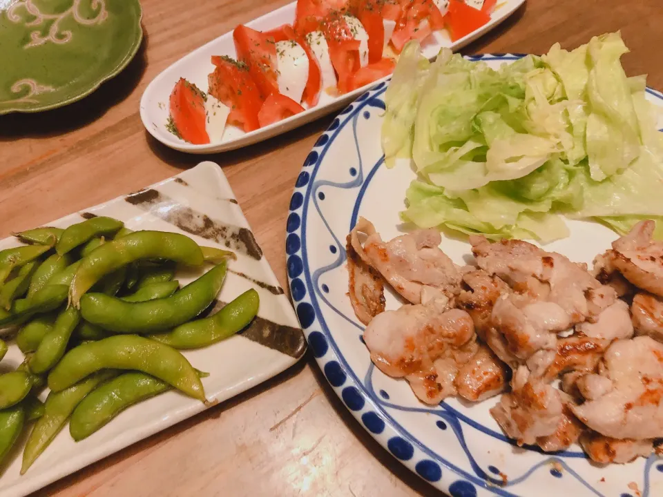 鶏肉のマスタード焼き、カプレーゼ|mayuyuさん