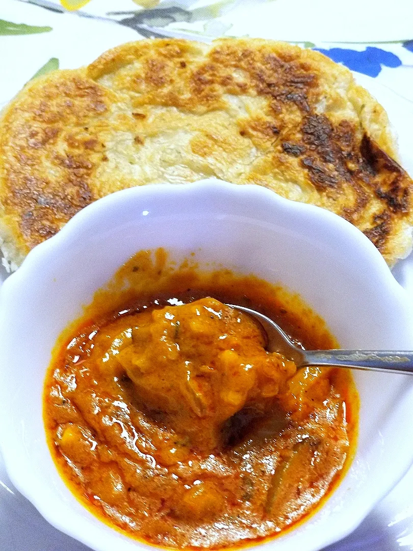 My Breakfast Roti Paratha with potato curry|Jenniferさん