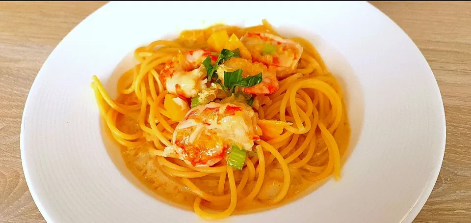 Mango shrimps spaghetti|Charlotteさん