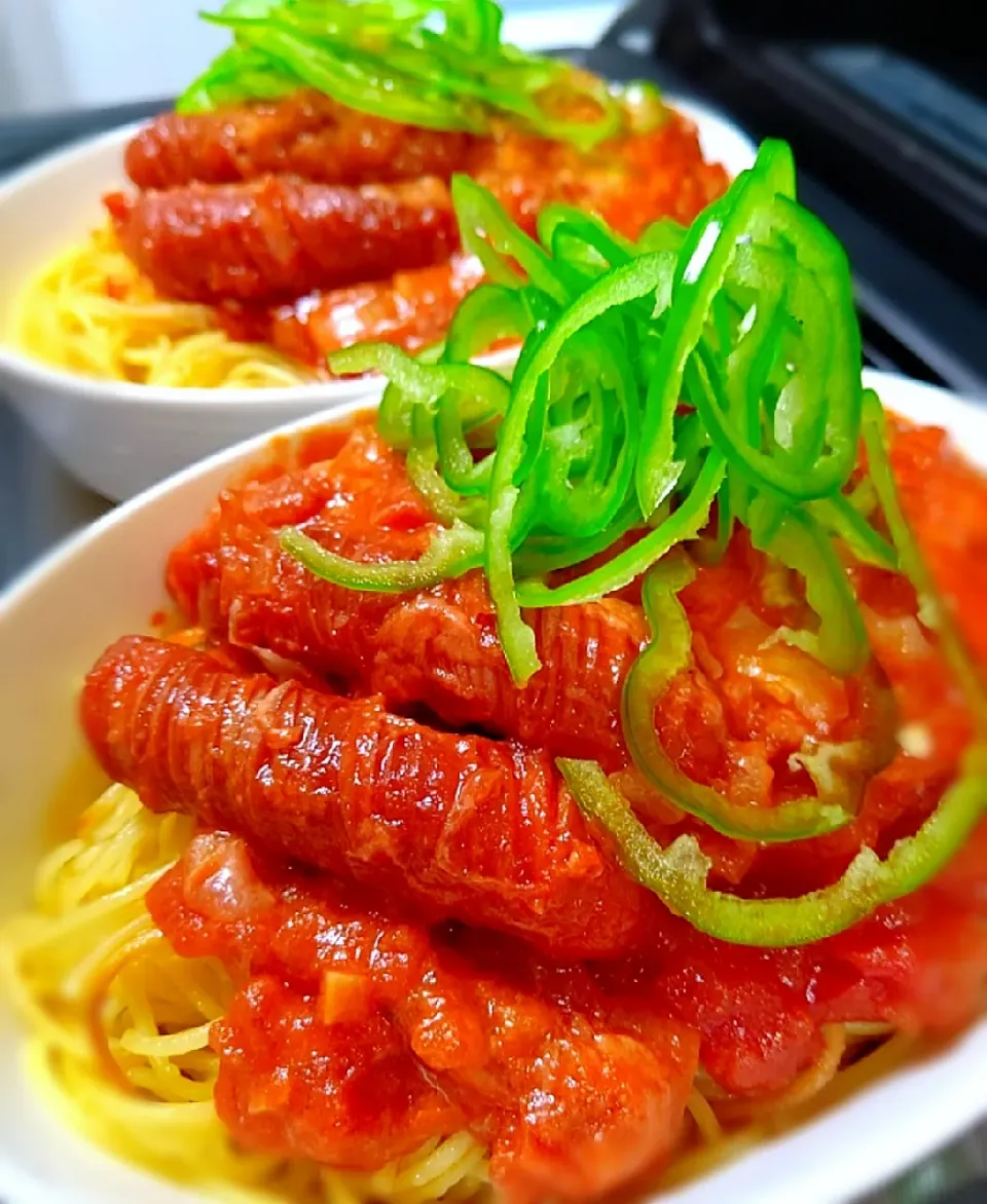 ウィンナーのっけの
トマトチーズソースパスタ～♪♪|砂糖味屋キッチンさん