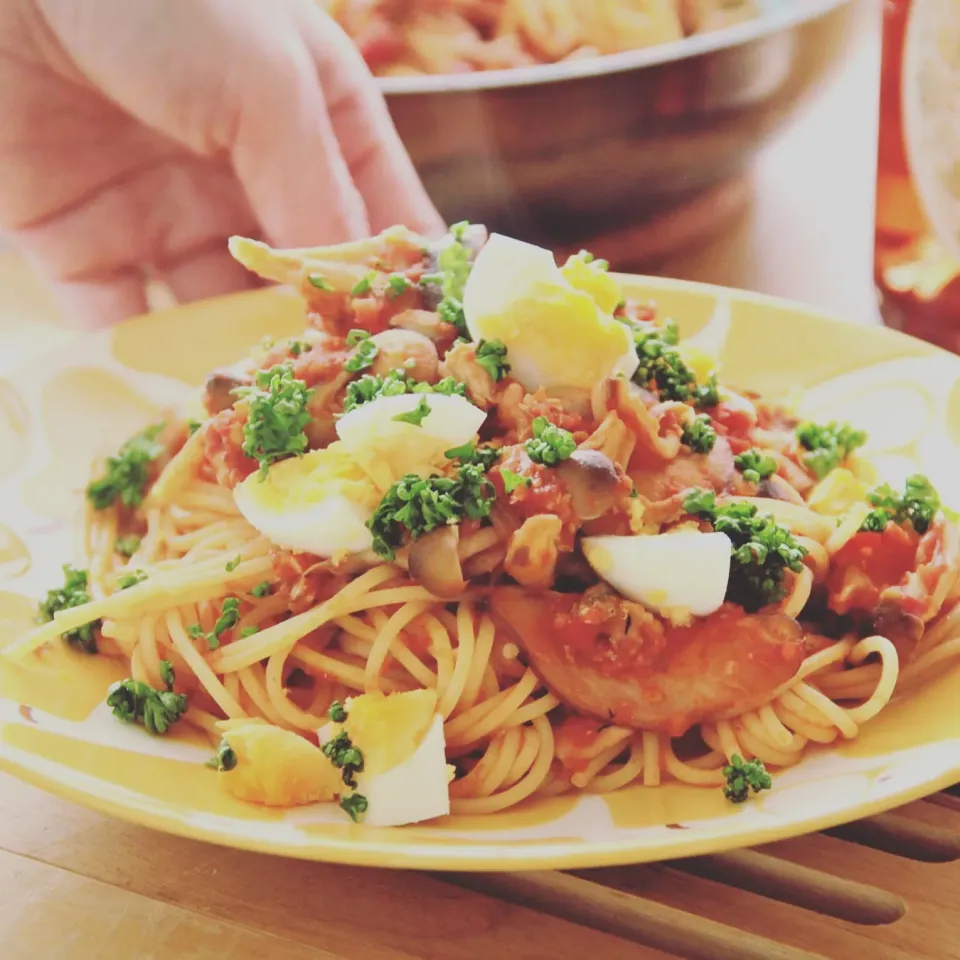 おうちで外食みたいなスパゲティーニ#料理研究家指宿さゆり|【公式】料理研究家　指宿さゆり≫ｽﾀｼﾞｵ（ｽﾀｯﾌ運営）さん