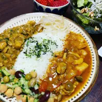 Snapdishの料理写真:あいがけカレー🍛|まさまささん