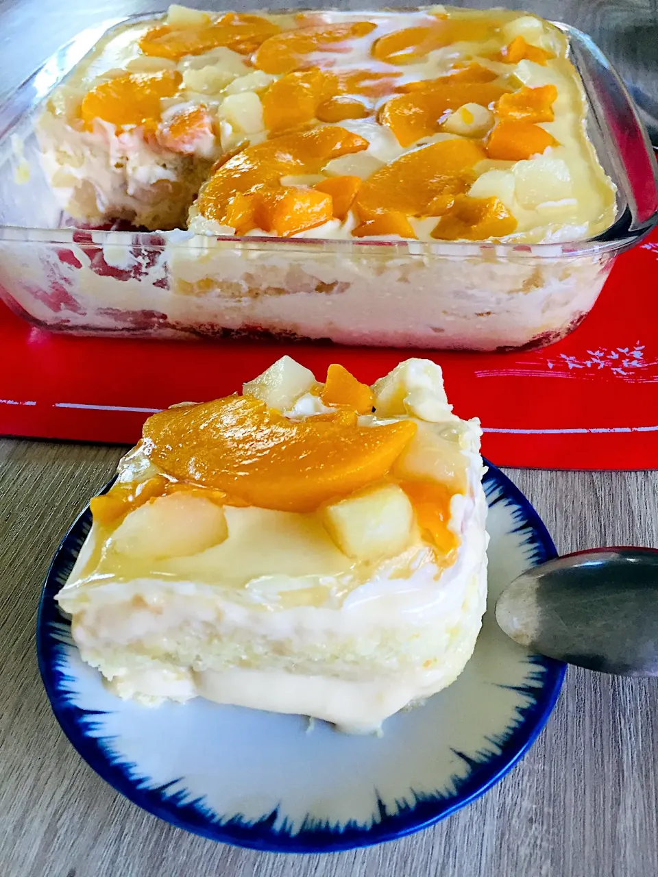 Crema de Fruta chiffon cake layer in Cream custard with mix fruit jelly on top|Maribel Pasugnodさん