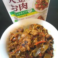 Snapdishの料理写真:甘酢あんかけ大豆肉焼きそば|水沢 涼 MIRAGEさん