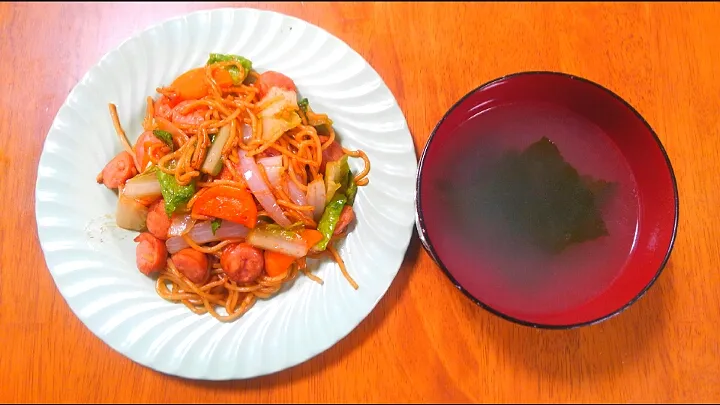 ５月１６日　焼きそば　わかめスープ|いもこ。さん