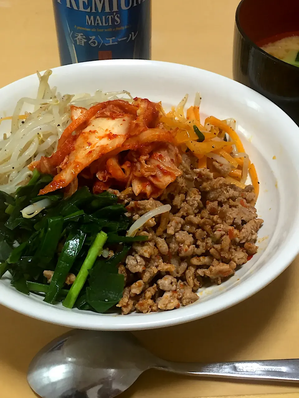 単身赴任中の男飯(ビビンバ丼)|おおもりの星さん