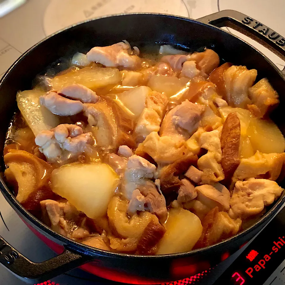 大根・鶏肉・車麩の煮物|パパ氏さん