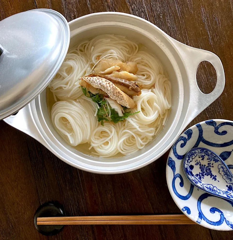 朝はさっぱり鯛のアラちょこっとのせ煮うめん|Kさん