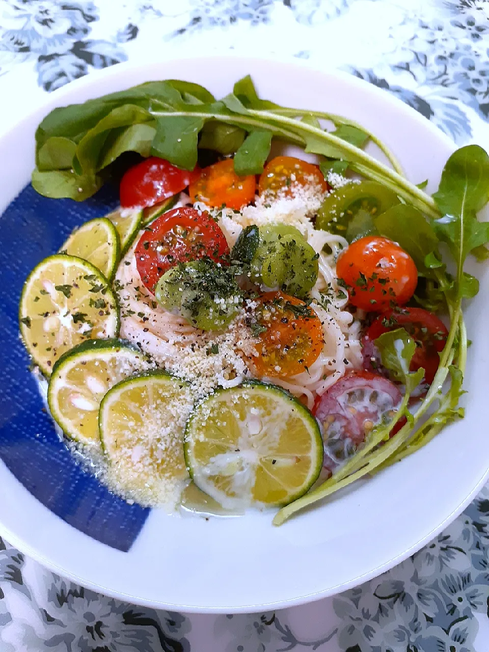 Snapdishの料理写真:🔷そうめんdeプチ🍅トマトとすだち🍊のカッペリーニ風🔷|@きなこさん