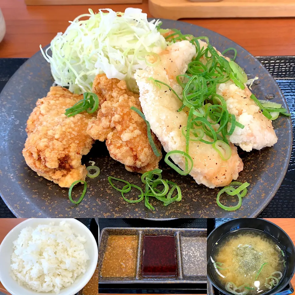 ネギ塩レモン🍋合盛定食|るみおんさん