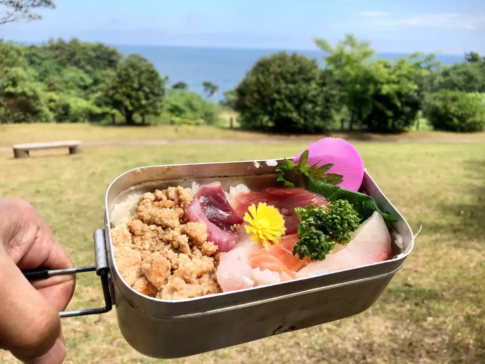 Snapdishの料理写真:海辺で海鮮丼|田中章さん