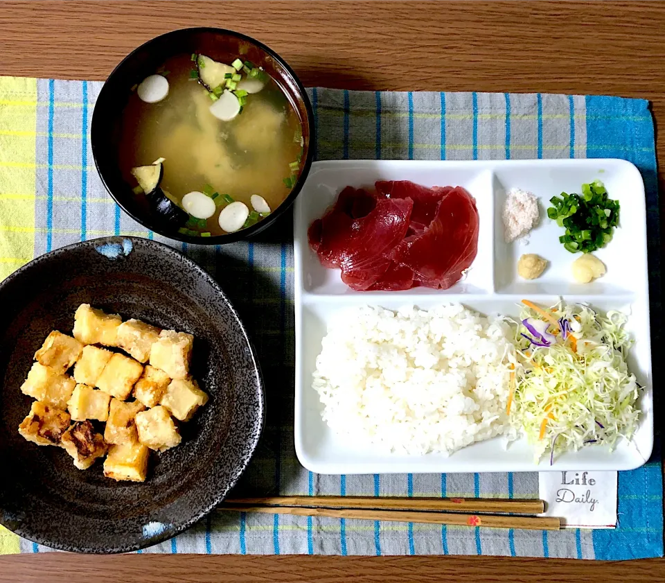 大根の唐揚げ、かつおのお刺身|ももんぐさん