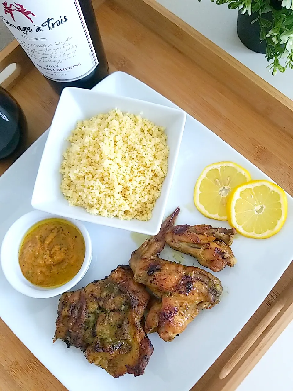 baked chicken and steamed couscous|ame_celineさん