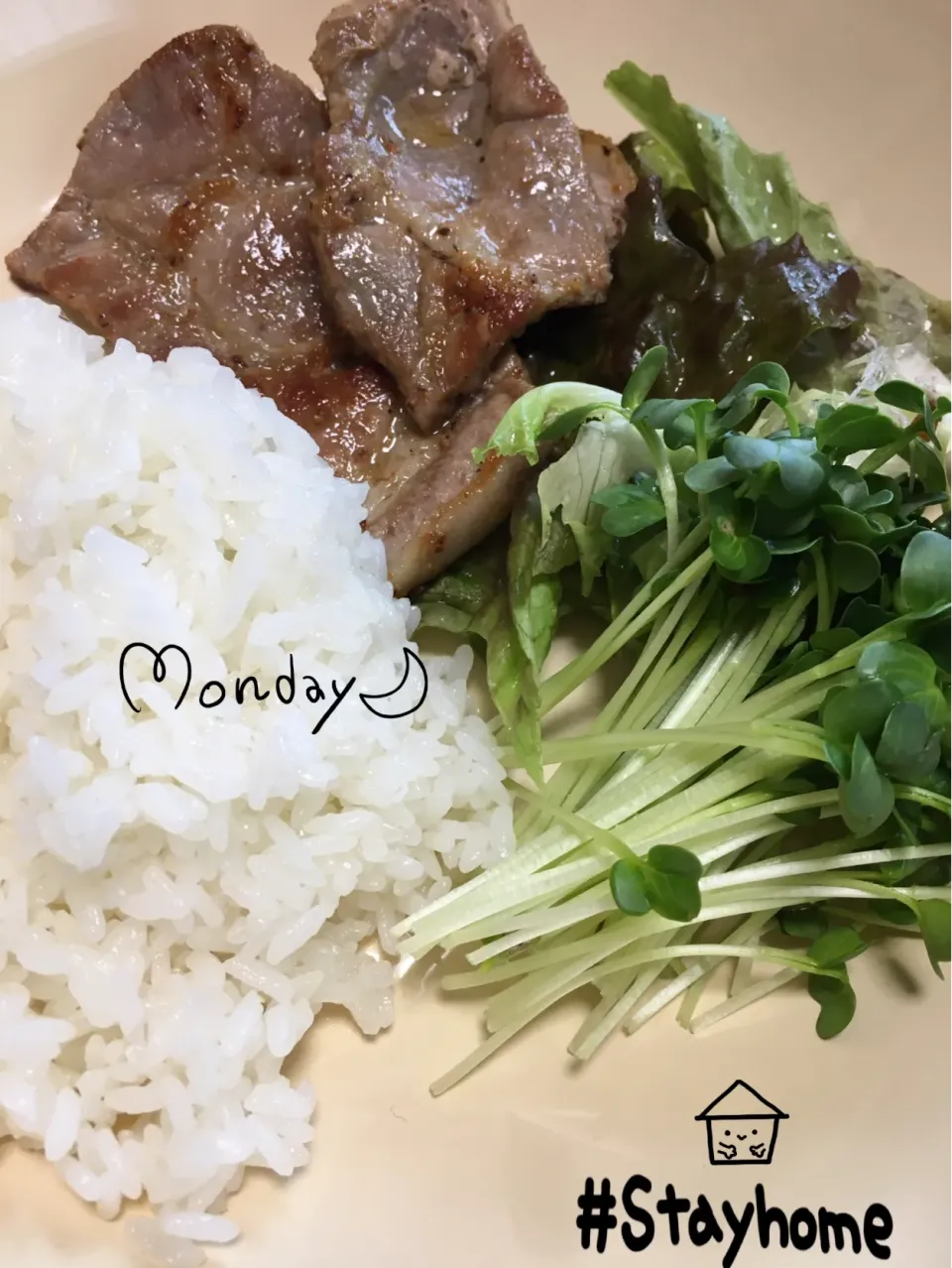 残り物のお肉でlunch🐽|ようか✩.*˚さん