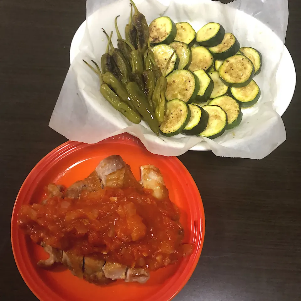 チキンソテー🍅と野菜グリル|なるさん