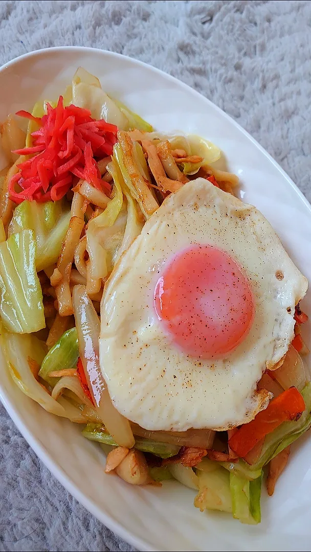 ツナ缶で和風焼きうどん|ねこさんさん