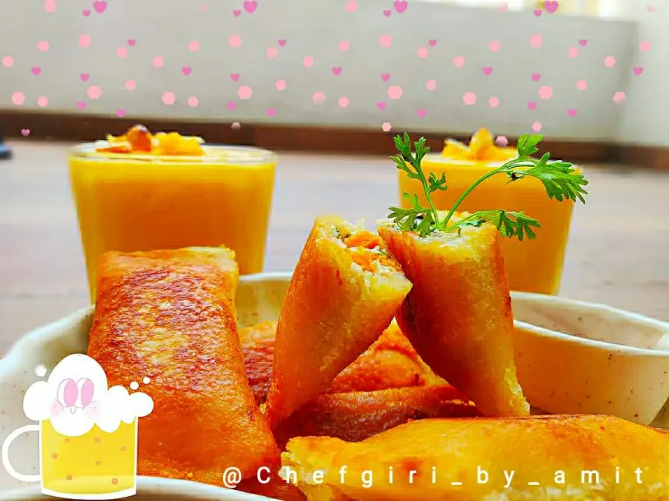 Bread Pockets stuffed with hung curd and veggies|Chefgiri_by_Amitさん