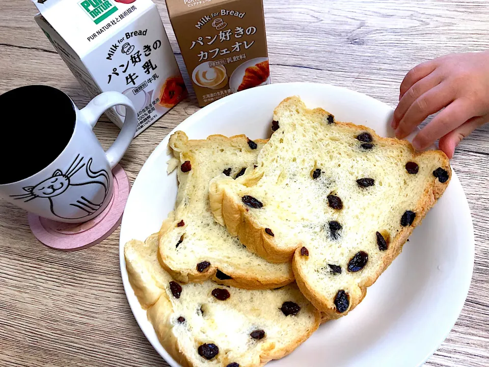 パン好きの牛乳とレーズン食パン🍞|inoさん