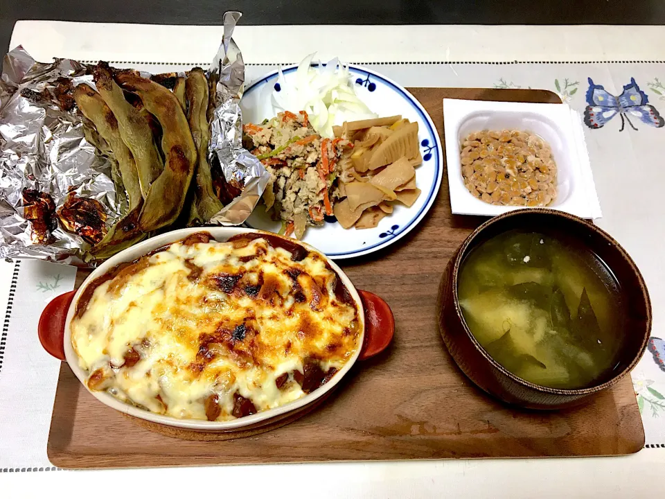 三方原馬鈴薯でマッシュポテト&ポークチャップチーズ焼きのご飯|みよさん