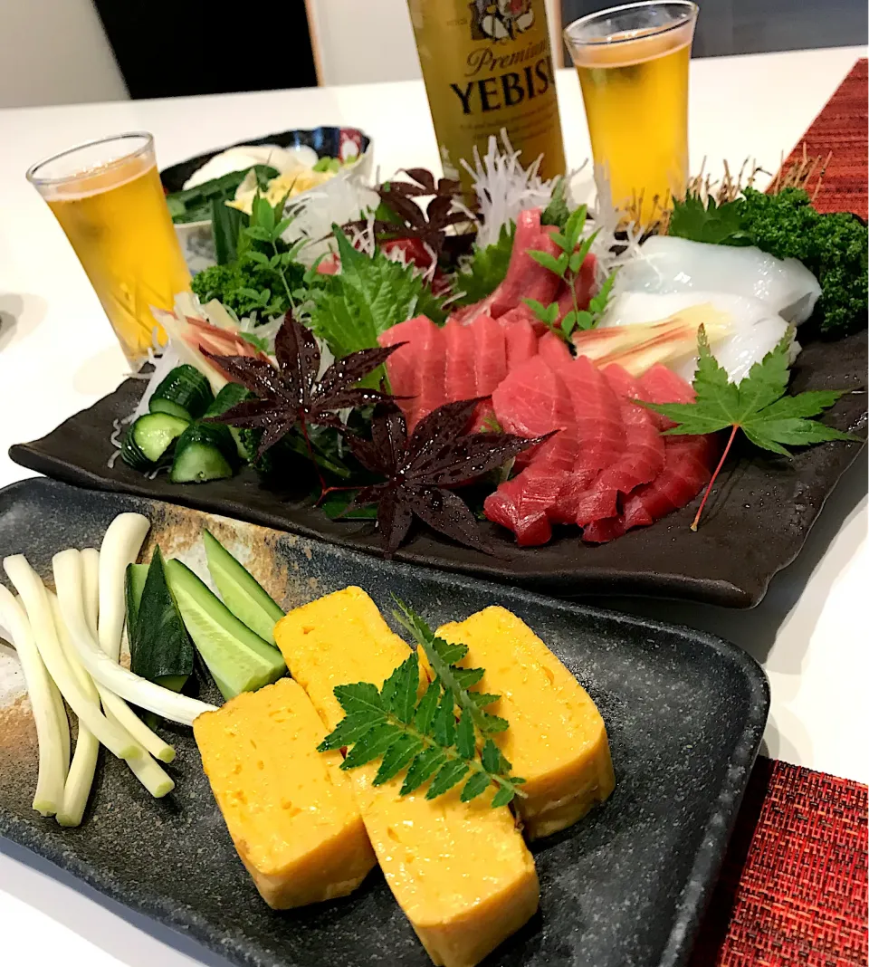 本マグロ中トロ＆イカ刺し盛り🐟🦑➰🍻😋|ナムナムさん