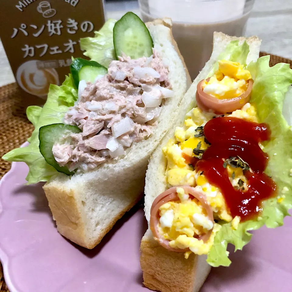 Snapdishの料理写真:ポケットサンドの朝ごはん|ゆかｕさん