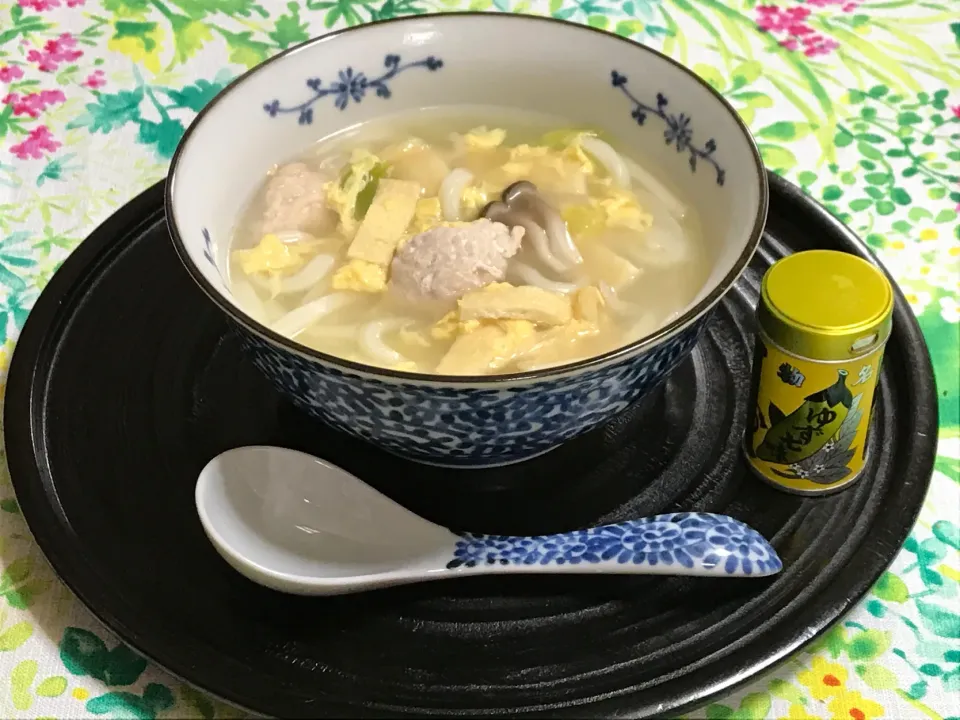 これうまつゆで卵とじうどん|デジタルパーマさん