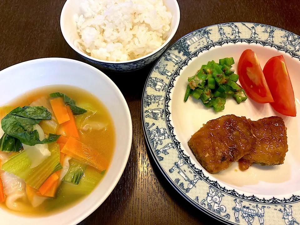 【本日の家ごはん】サバのみぞれ煮&餃子スープ|まちゃみさん