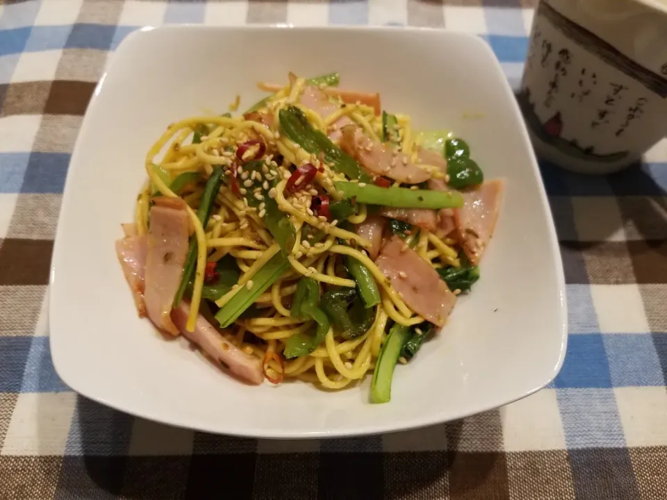 Snapdishの料理写真:糖質50%offパスタで和パスタ♪|ポロポロさん