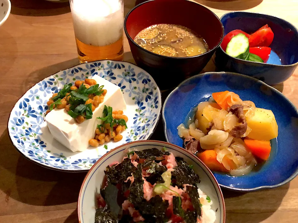 ネギトロご飯・肉じゃが|くり子さん