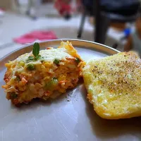 Snapdishの料理写真:Ruchita's dish pav bhaji 
vegetable lasagna with garlic bread|Ruchitaさん