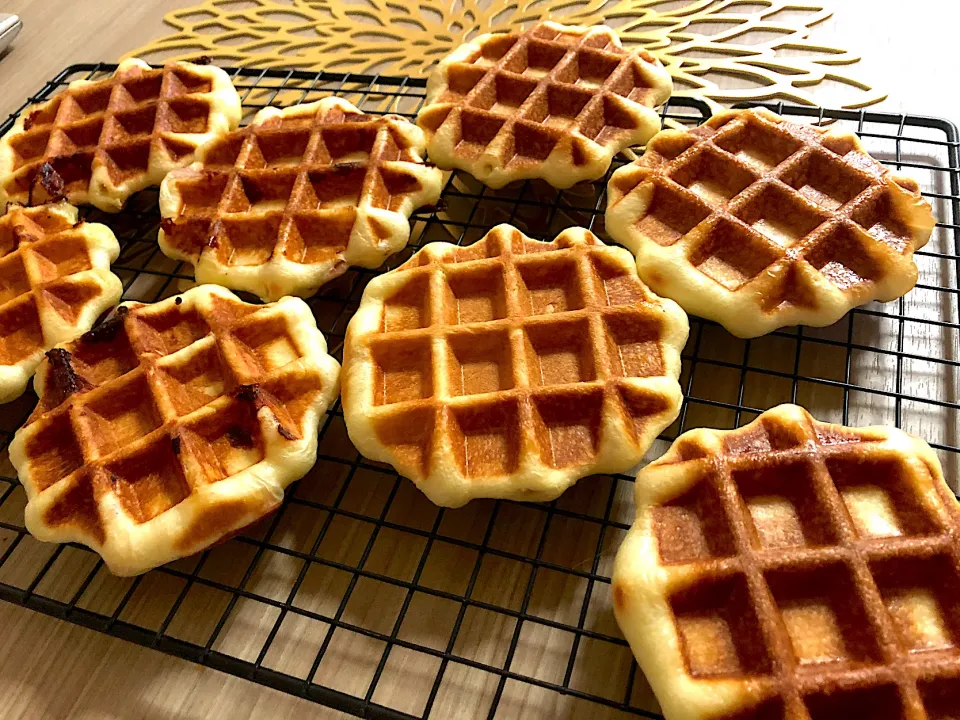 ワッフル🧇プレーン、紅茶、ベーコンチーズ、ココアチョコ|きむらゆりかさん