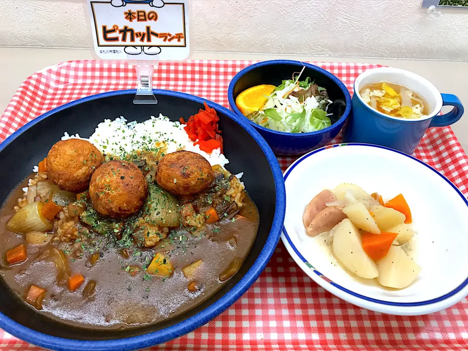 欧風カレーのタコ焼き載せセット|nyama1さん