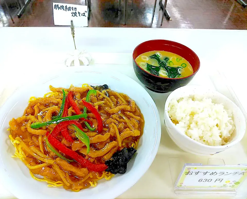 Snapdishの料理写真:豚肉細切りあんかけ焼きそばセット|nyama1さん