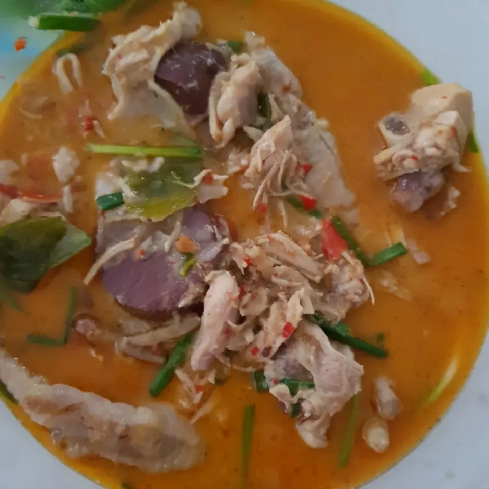 instant thai chicken red curry soup|patcookingfeverパットさん