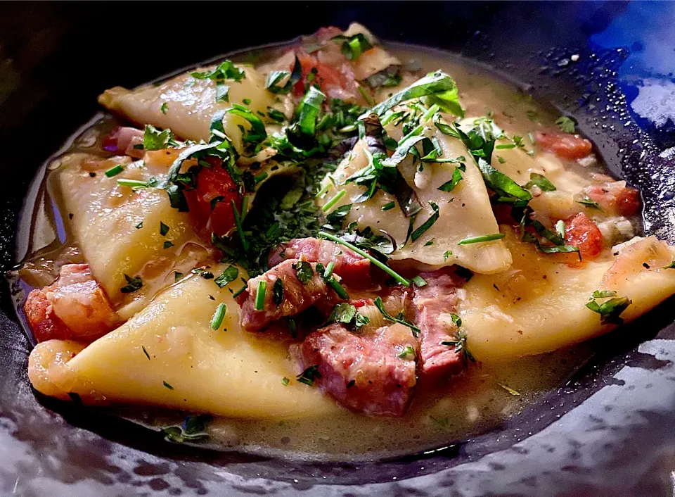 Ravioli with a Pancetta Shallot Sauce|Christine pavelkaさん