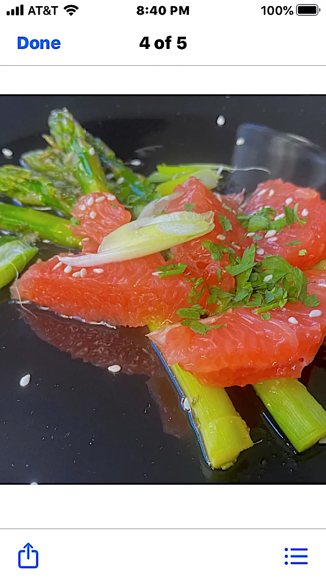 Asparagus Ginger Glazed Grapefruit Salad Asian Vinaigrette|Christine pavelkaさん