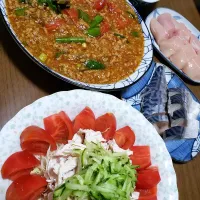 Snapdishの料理写真:麻婆トマト
ササミ刺身
生〆サバ|木本てつまろさん