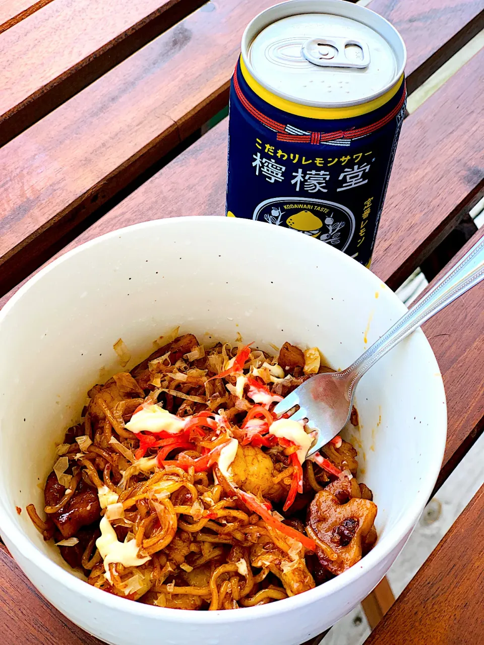 Homemade Yakisoba with pork kimchi and lotus root|lauren shannonさん