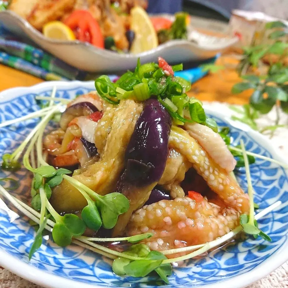 咲きちゃんさんの料理 レンチン簡単ひんやり茄子とちくわの梅ぽん和え|とまと🍅さん