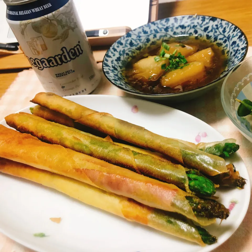 アスパラ春巻き|安侑美のロカボ日記✈︎さん