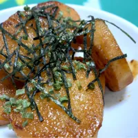 Snapdishの料理写真:ほくほく 醤油バターで長芋のステーキ|C.Kawasakiさん