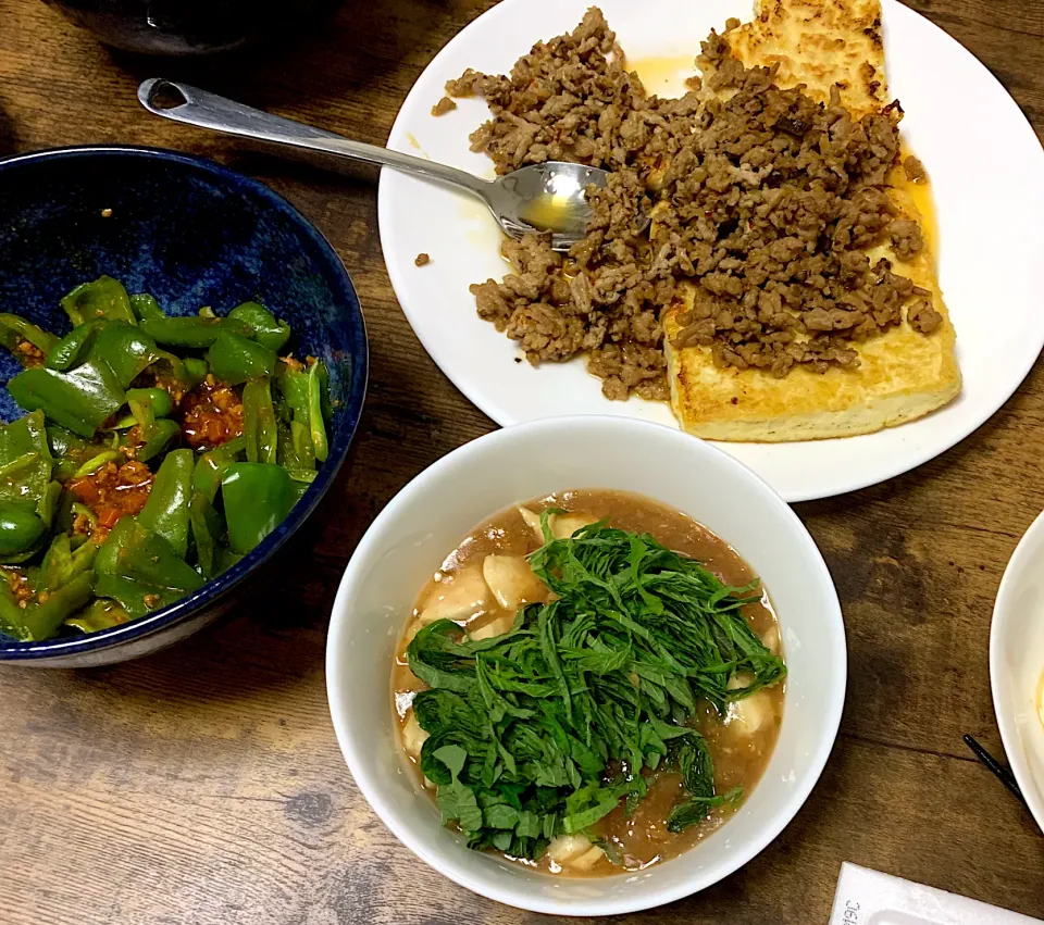 鶏肉の梅煮と豆腐ステーキ|モモさん